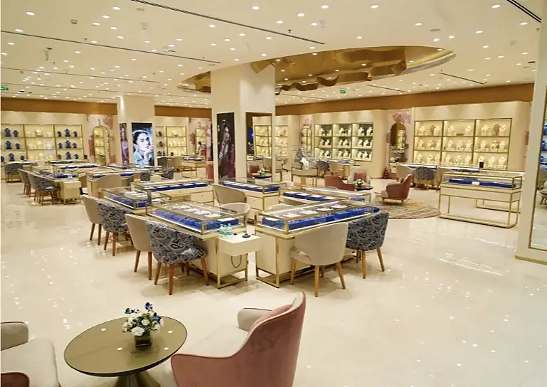 Seating at the jewellery counters inside Indriya R City Mall